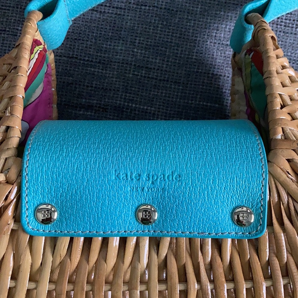 HTF Kate Spade wicker leather XL Bag - Picture 4 of 9